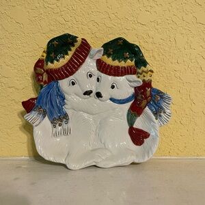 Vintage 90s Fitz and Floyd Polar Bear Plate